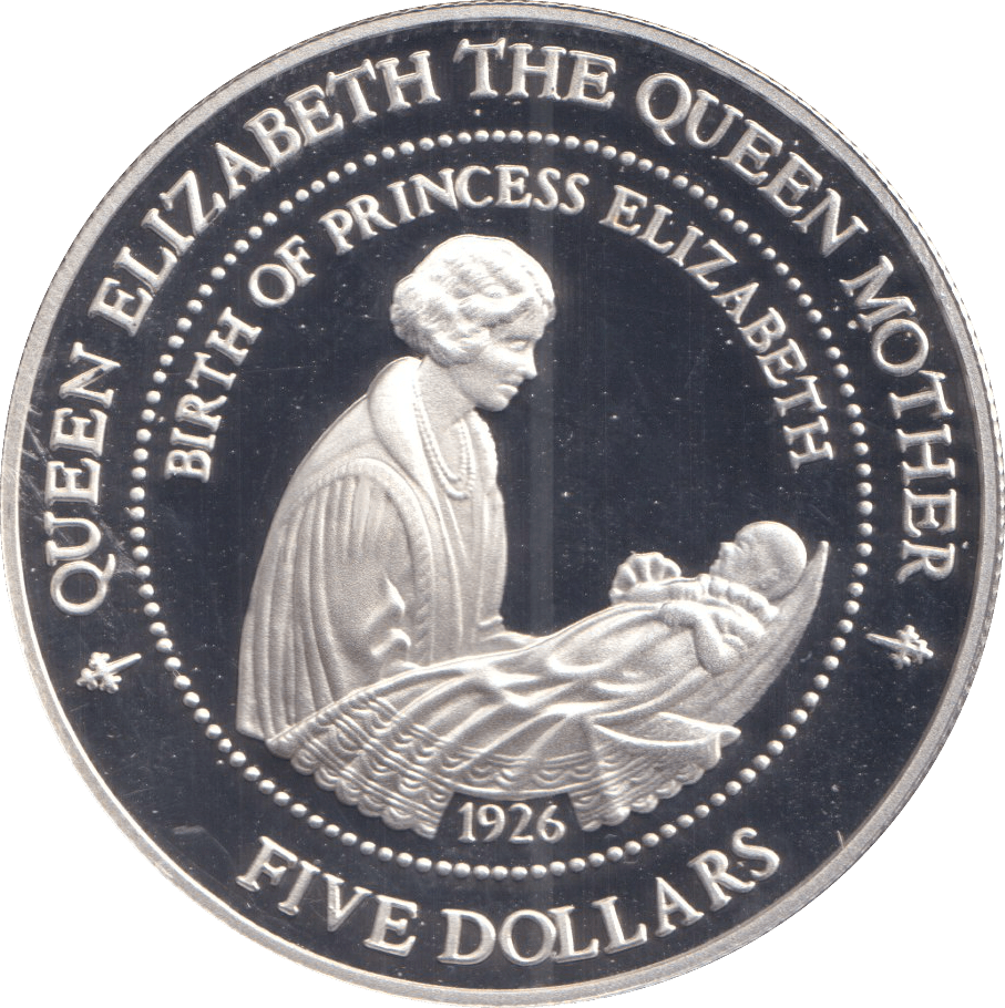 1994 SILVER FIVE DOLLARS BARBADOS BIRTH OF PRINCESS ELIZABETH - SILVER WORLD COINS - Cambridgeshire Coins