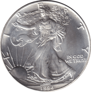1994 SILVER LIBERTY DOLLAR USA - SILVER WORLD COINS - Cambridgeshire Coins