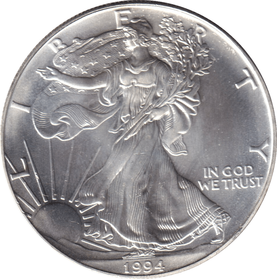 1994 SILVER LIBERTY DOLLAR USA - SILVER WORLD COINS - Cambridgeshire Coins