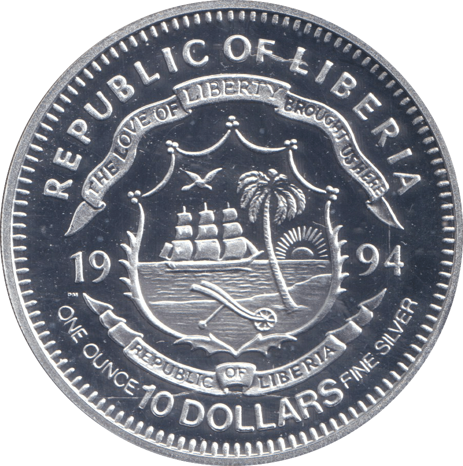 1994 SILVER PROOF 10 DOLLAR GENERAL ERWIN ROMMEL LIBERIA - SILVER WORLD COINS - Cambridgeshire Coins