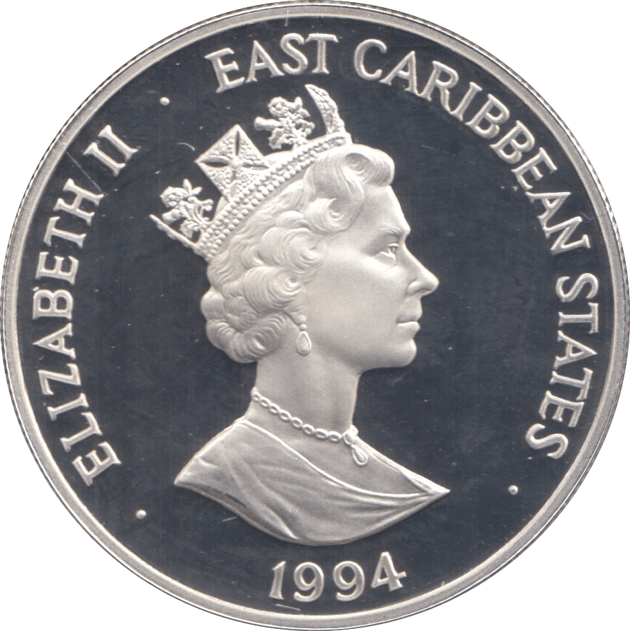 1994 SILVER PROOF $10 WORLD CUP USA EAST CARIBBEAN STATES - SILVER WORLD COINS - Cambridgeshire Coins