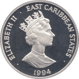 1994 SILVER PROOF $10 WORLD CUP USA EAST CARIBBEAN STATES - SILVER WORLD COINS - Cambridgeshire Coins
