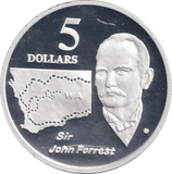1994 SILVER PROOF 5 DOLLAR SIR JOHN FORREST AUSTRALIA - SILVER WORLD COINS - Cambridgeshire Coins