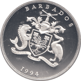 1994 SILVER PROOF BARBADOS 5 DOLLARS THE QUEEN MOTHER - WORLD COINS - Cambridgeshire Coins