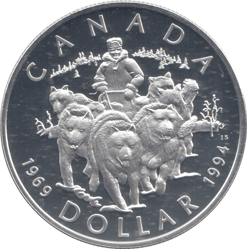 1994 SILVER PROOF CANADIAN DOLLAR - SILVER WORLD COINS - Cambridgeshire Coins