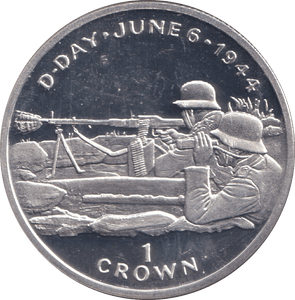 1994 SILVER PROOF CROWN D-DAY ISLE OF MAN - SILVER WORLD COINS - Cambridgeshire Coins