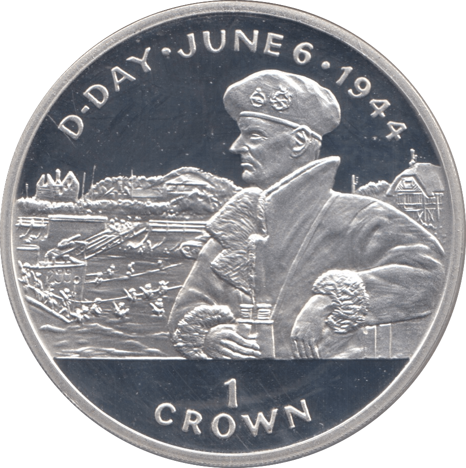 1994 SILVER PROOF D DAY 1944 COMMEMORATIVE CROWN ISLE OF MAN SILVER ...