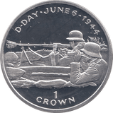 1994 SILVER PROOF D DAY 1944 COMMEMORATIVE CROWN ISLE OF MAN - SILVER WORLD COINS - Cambridgeshire Coins