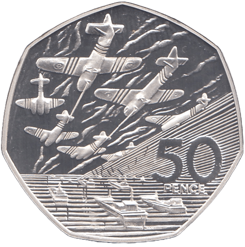 1994 SILVER PROOF D DAY FIFTY PENCE UNITED KINGDOM - SILVER WORLD COINS - Cambridgeshire Coins