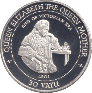 1994 SILVER PROOF FIFTY VATU END OF VICTORIAN ERA - SILVER WORLD COINS - Cambridgeshire Coins