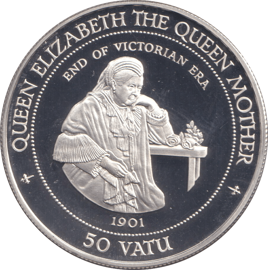 1994 SILVER PROOF FIFTY VATU END OF VICTORIAN ERA - SILVER WORLD COINS - Cambridgeshire Coins