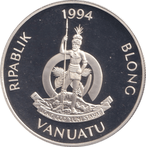 1994 SILVER PROOF FIFTY VATU VANUATU ELIZABETH THE QUEEN MOTHER - SILVER WORLD COINS - Cambridgeshire Coins