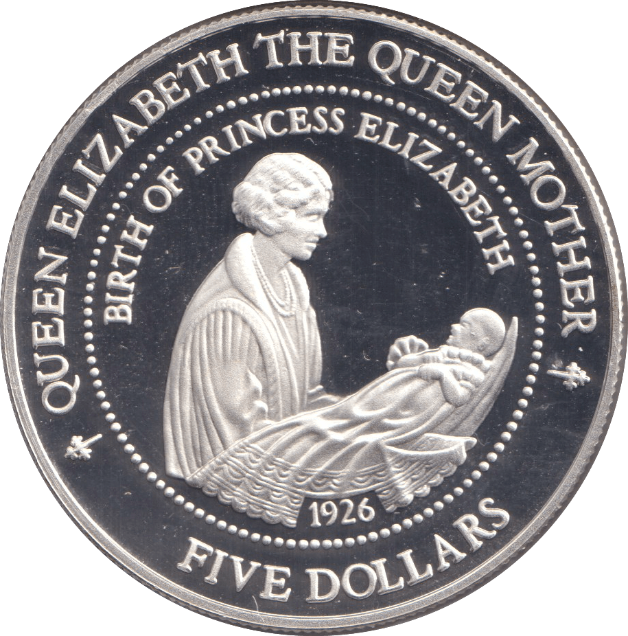 1994 SILVER PROOF FIVE DOLLARS BIRTH OF PRINCESS ELIZABETH - SILVER WORLD COINS - Cambridgeshire Coins