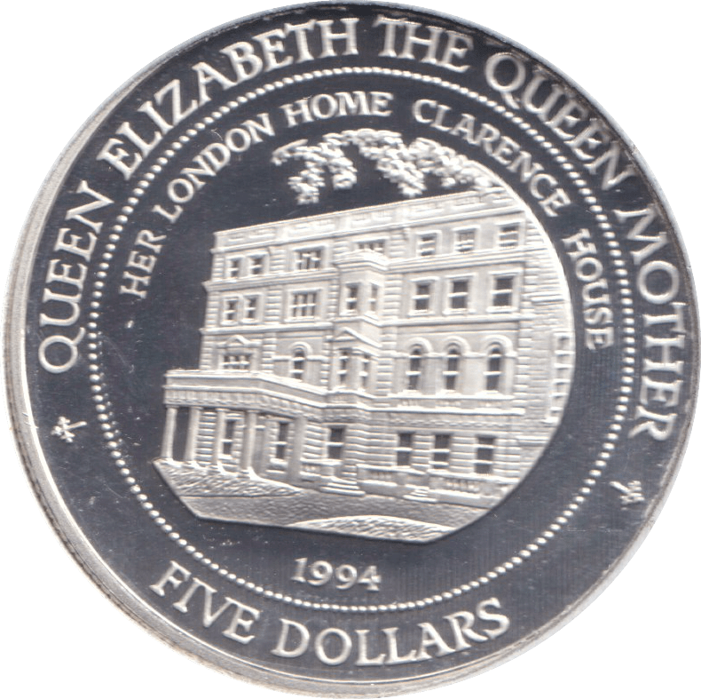 1994 SILVER PROOF FIVE DOLLARS CLARENCE HOUSE - SILVER WORLD COINS - Cambridgeshire Coins