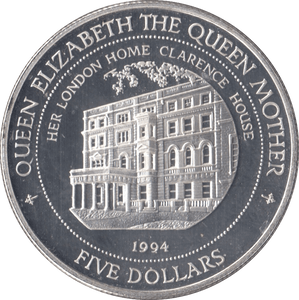 1994 SILVER PROOF FIVE DOLLARS FIJI 1 - SILVER WORLD COINS - Cambridgeshire Coins