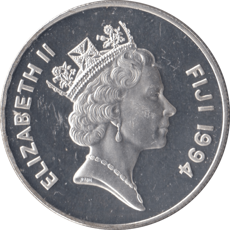 1994 SILVER PROOF FIVE DOLLARS FIJI 1 - SILVER WORLD COINS - Cambridgeshire Coins