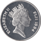 1994 SILVER PROOF FIVE DOLLARS FIJI 1 - SILVER WORLD COINS - Cambridgeshire Coins