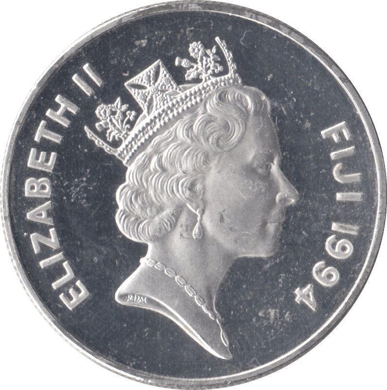 1994 SILVER PROOF FIVE DOLLARS FIJI 2 - SILVER WORLD COINS - Cambridgeshire Coins