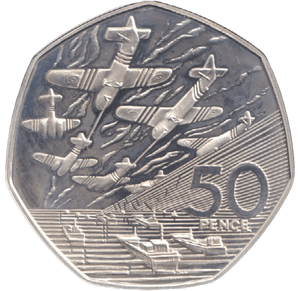 1994 SILVER PROOF LARGE 50P AEROPLANE - 50P Silver Proof - Cambridgeshire Coins