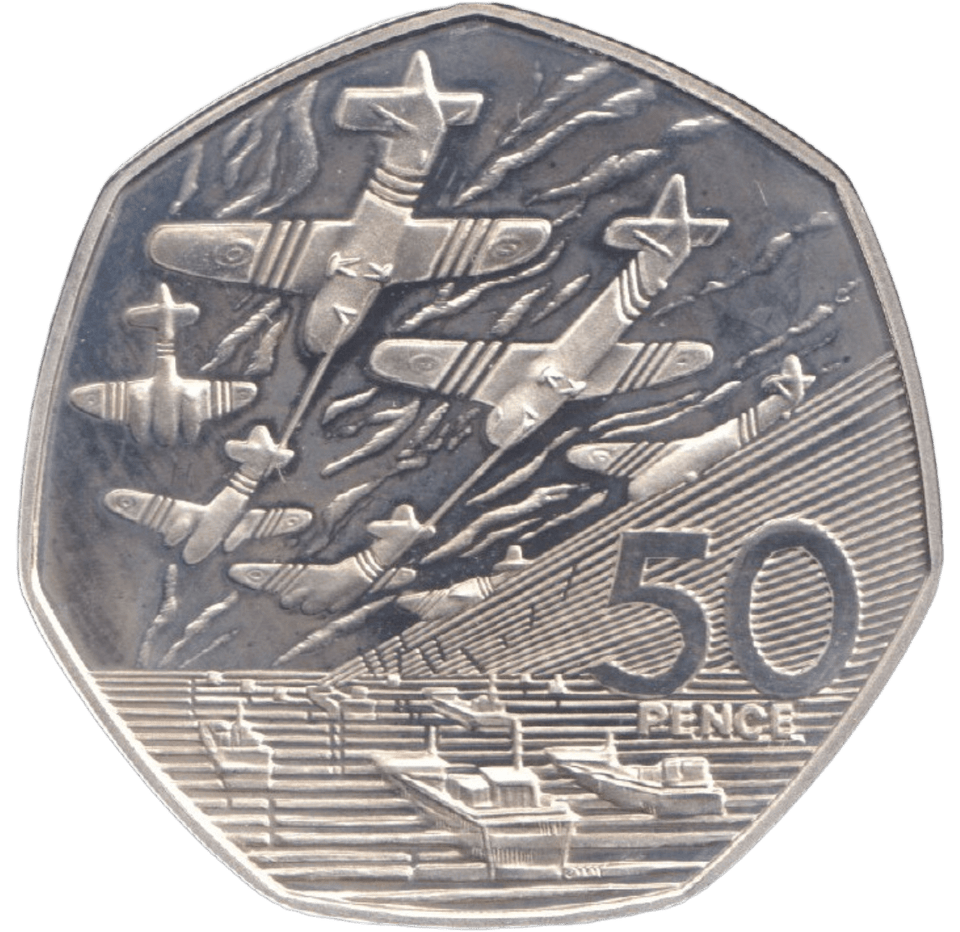 1994 SILVER PROOF LARGE 50P AEROPLANE - 50P Silver Proof - Cambridgeshire Coins