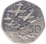 1994 SILVER PROOF LARGE 50P AEROPLANE - 50P Silver Proof - Cambridgeshire Coins