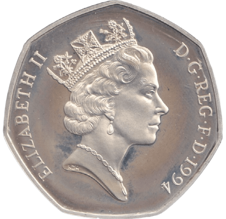 1994 SILVER PROOF LARGE 50P AEROPLANE - 50P Silver Proof - Cambridgeshire Coins