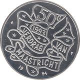 1994 SILVER PROOF NETHERLAND 50 GULDEN - SILVER WORLD COINS - Cambridgeshire Coins