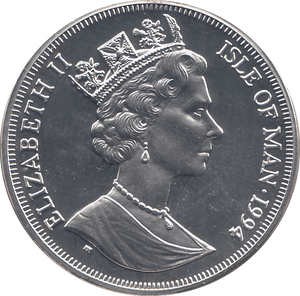 1994 SILVER PROOF ONE CROWN ISLE OF MAN - SILVER WORLD COINS - Cambridgeshire Coins
