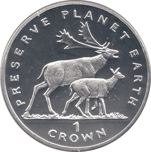 1994 SILVER PROOF ONE CROWN ISLE OF MAN - SILVER WORLD COINS - Cambridgeshire Coins