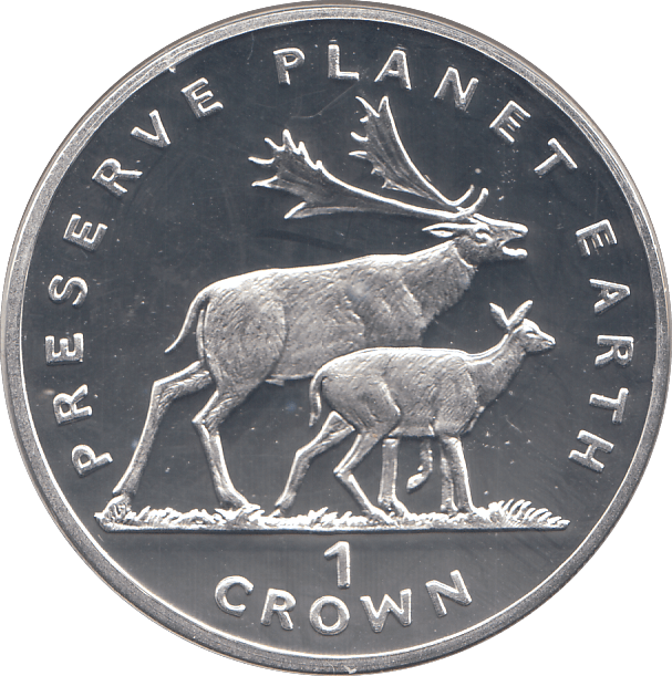 1994 SILVER PROOF ONE CROWN ISLE OF MAN - SILVER WORLD COINS - Cambridgeshire Coins