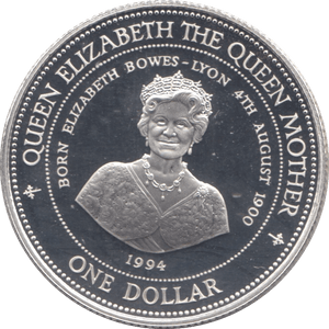 1994 SILVER PROOF ONE DOLLAR BARBADOS - SILVER WORLD COINS - Cambridgeshire Coins