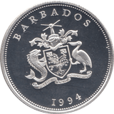 1994 SILVER PROOF ONE DOLLAR BARBADOS - SILVER WORLD COINS - Cambridgeshire Coins