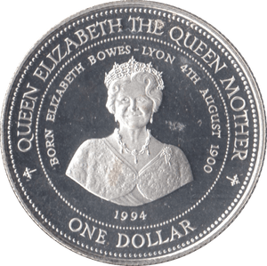 1994 SILVER PROOF ONE DOLLAR BARBADOS - SILVER WORLD COINS - Cambridgeshire Coins