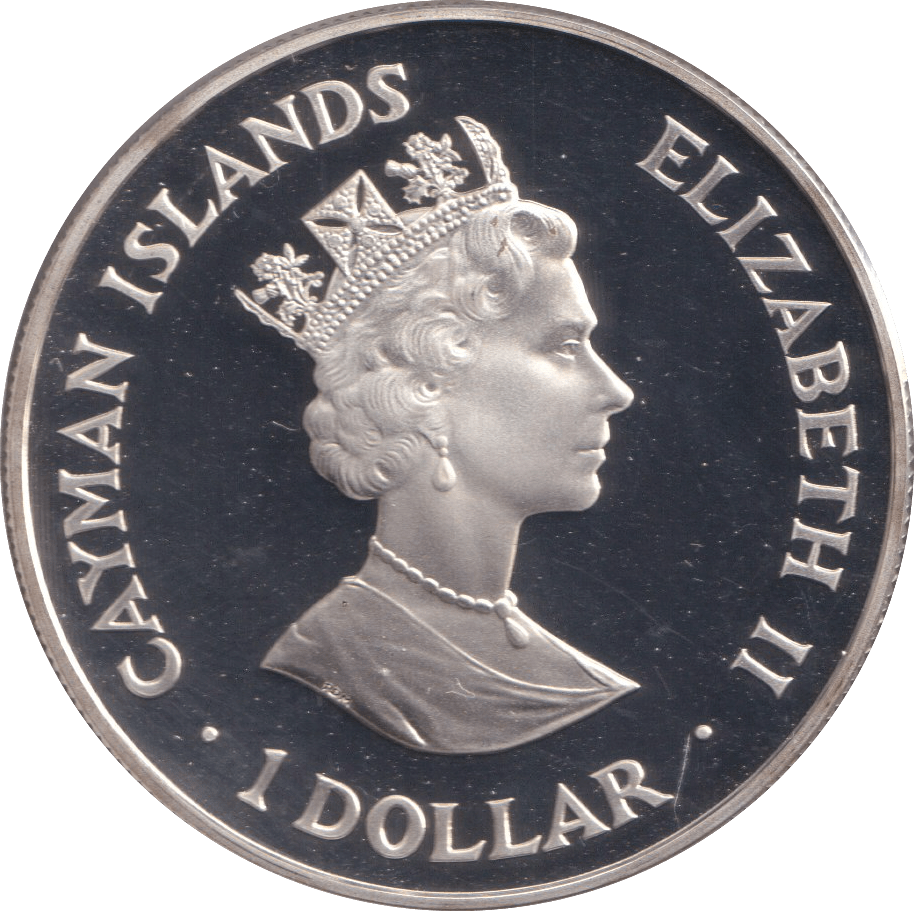 1994 SILVER PROOF ONE DOLLAR CAYMAN ISLANDS - SILVER WORLD COINS - Cambridgeshire Coins