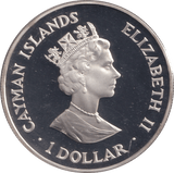 1994 SILVER PROOF ONE DOLLAR CAYMAN ISLANDS - SILVER WORLD COINS - Cambridgeshire Coins