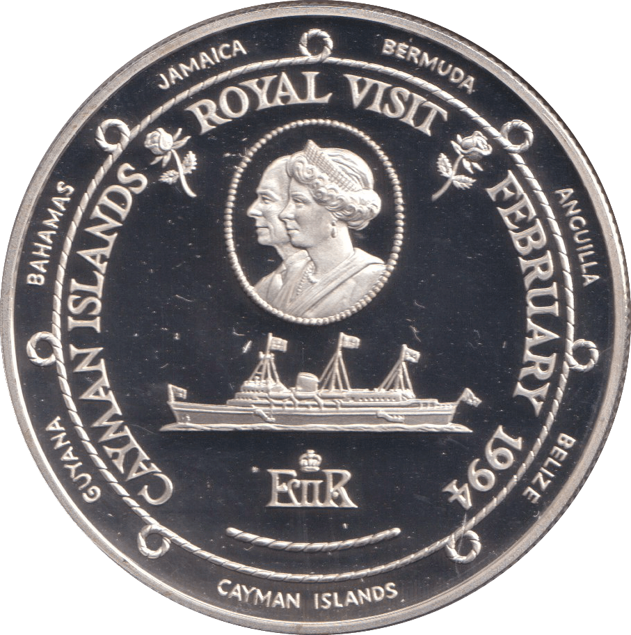1994 SILVER PROOF ONE DOLLAR CAYMAN ISLANDS - SILVER WORLD COINS - Cambridgeshire Coins