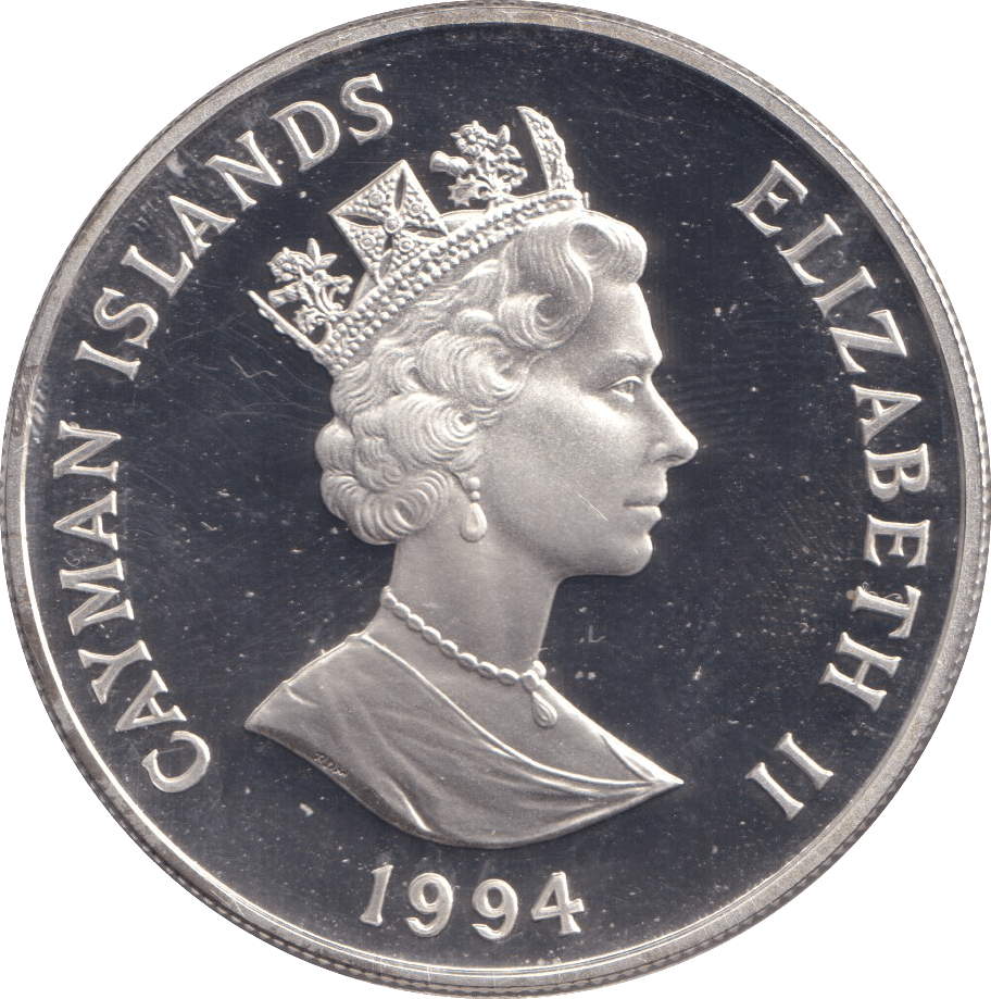 1994 SILVER PROOF ONE DOLLAR CAYMAN ISLANDS - SILVER WORLD COINS - Cambridgeshire Coins