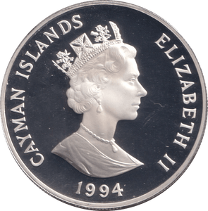 1994 SILVER PROOF ONE DOLLAR CAYMAN ISLANDS - SILVER WORLD COINS - Cambridgeshire Coins