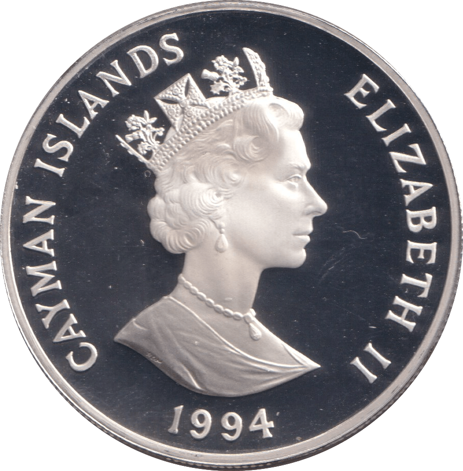 1994 SILVER PROOF ONE DOLLAR CAYMAN ISLANDS - SILVER WORLD COINS - Cambridgeshire Coins