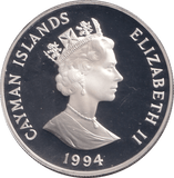 1994 SILVER PROOF ONE DOLLAR CAYMAN ISLANDS - SILVER WORLD COINS - Cambridgeshire Coins