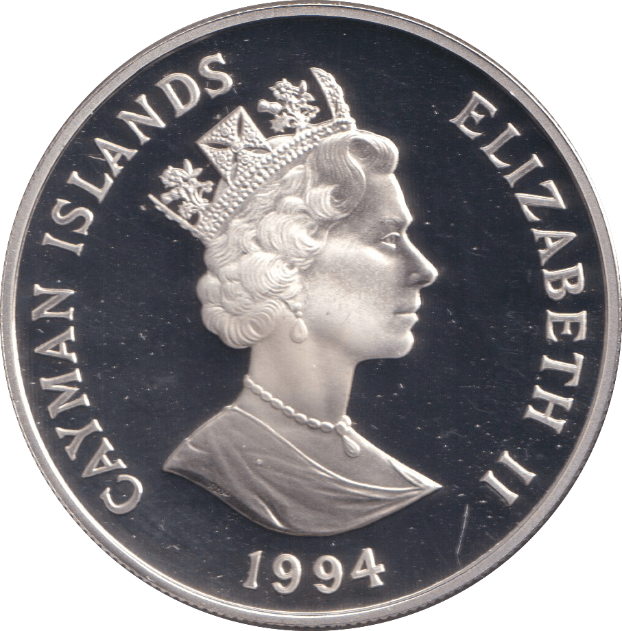 1994 SILVER PROOF ONE DOLLAR CAYMAN ISLANDS - SILVER WORLD COINS - Cambridgeshire Coins
