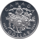 1994 SILVER PROOF ONE DOLLAR ROYAL CANADIAN MINT HUSKIES - SILVER WORLD COINS - Cambridgeshire Coins