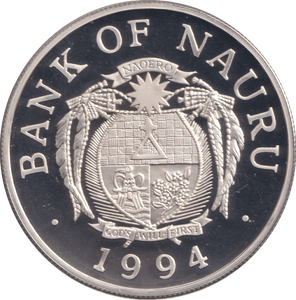 1994 SILVER PROOF TEN DOLLAR BANK OF NAURU - SILVER WORLD COINS - Cambridgeshire Coins