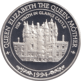 1994 SILVER PROOF TEN DOLLARS HER YOUTH IN GLAMIS CASTLE - SILVER WORLD COINS - Cambridgeshire Coins