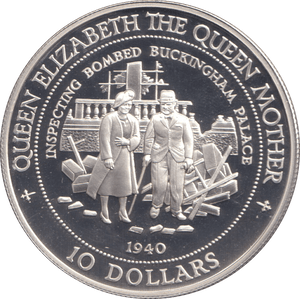 1994 SILVER PROOF TEN DOLLARS INSPECTING BUCKINGHAM PALACE - SILVER WORLD COINS - Cambridgeshire Coins