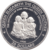 1994 SILVER PROOF TWENTY DOLLARS DUCHESS OF YORK AND DAUGHTERS - SILVER WORLD COINS - Cambridgeshire Coins