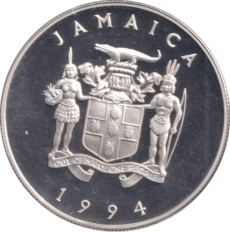 1994 SILVER PROOF TWENTY FIVE DOLLARS JAMAICA - SILVER WORLD COINS - Cambridgeshire Coins