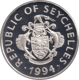 1994 SILVER PROOF TWENTY FIVE RUPEES REPUBLIC OF SEYCHELLES - SILVER WORLD COINS - Cambridgeshire Coins