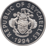 1994 SILVER PROOF TWENTY FIVE RUPEES SEYCHELLES - SILVER WORLD COINS - Cambridgeshire Coins