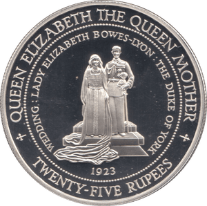 1994 SILVER PROOF TWENTY FIVE RUPEES SEYCHELLES - SILVER WORLD COINS - Cambridgeshire Coins